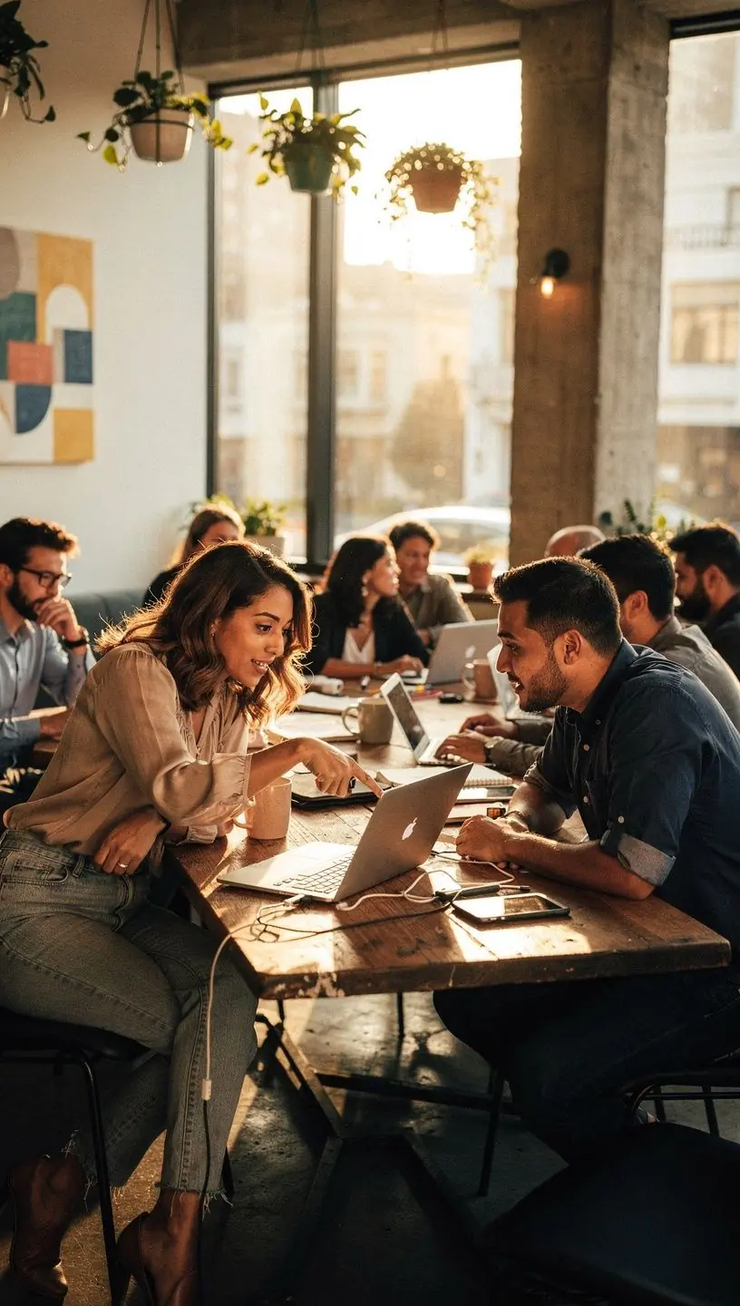 Illustration of a professional using a tablet displaying various digital productivity apps with graphs and checklists, symbolizing efficient routine management and workflow optimization.
