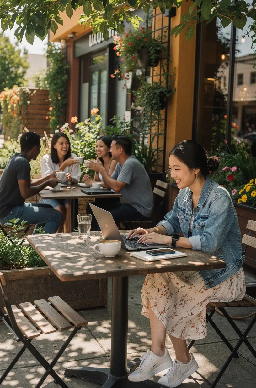 Person using a smartphone to organize daily tasks with a digital calendar app in a modern workspace.